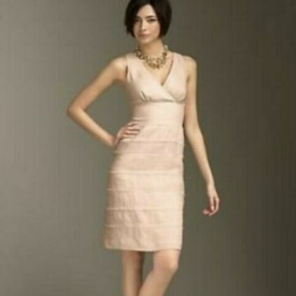 Talbots Beige Sleeveless Linen Midi Dress